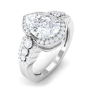 Pear Shape Moissanite Teardrop Statement Engagement Ring D-VS1 7X10 MM - Sparkanite Jewels