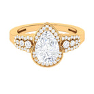 Pear Shape Moissanite Teardrop Statement Engagement Ring D-VS1 7X10 MM - Sparkanite Jewels