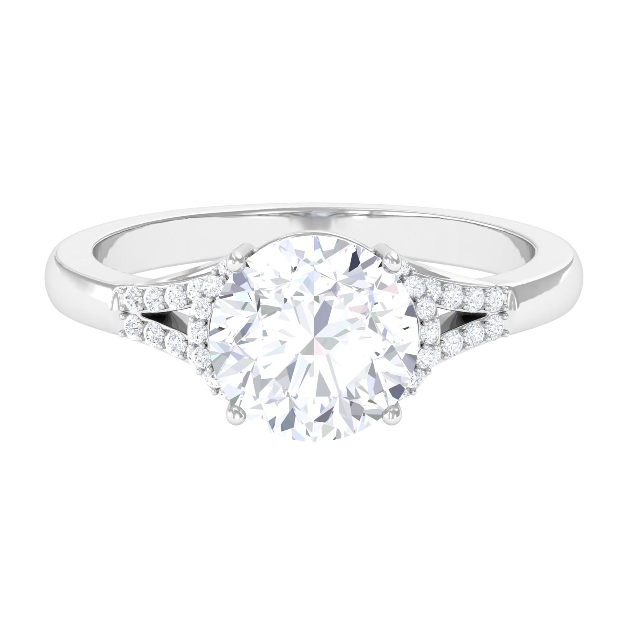 Round Shape Moissanite Classic Solitaire Engagement Ring D-VS1 8 MM - Sparkanite Jewels