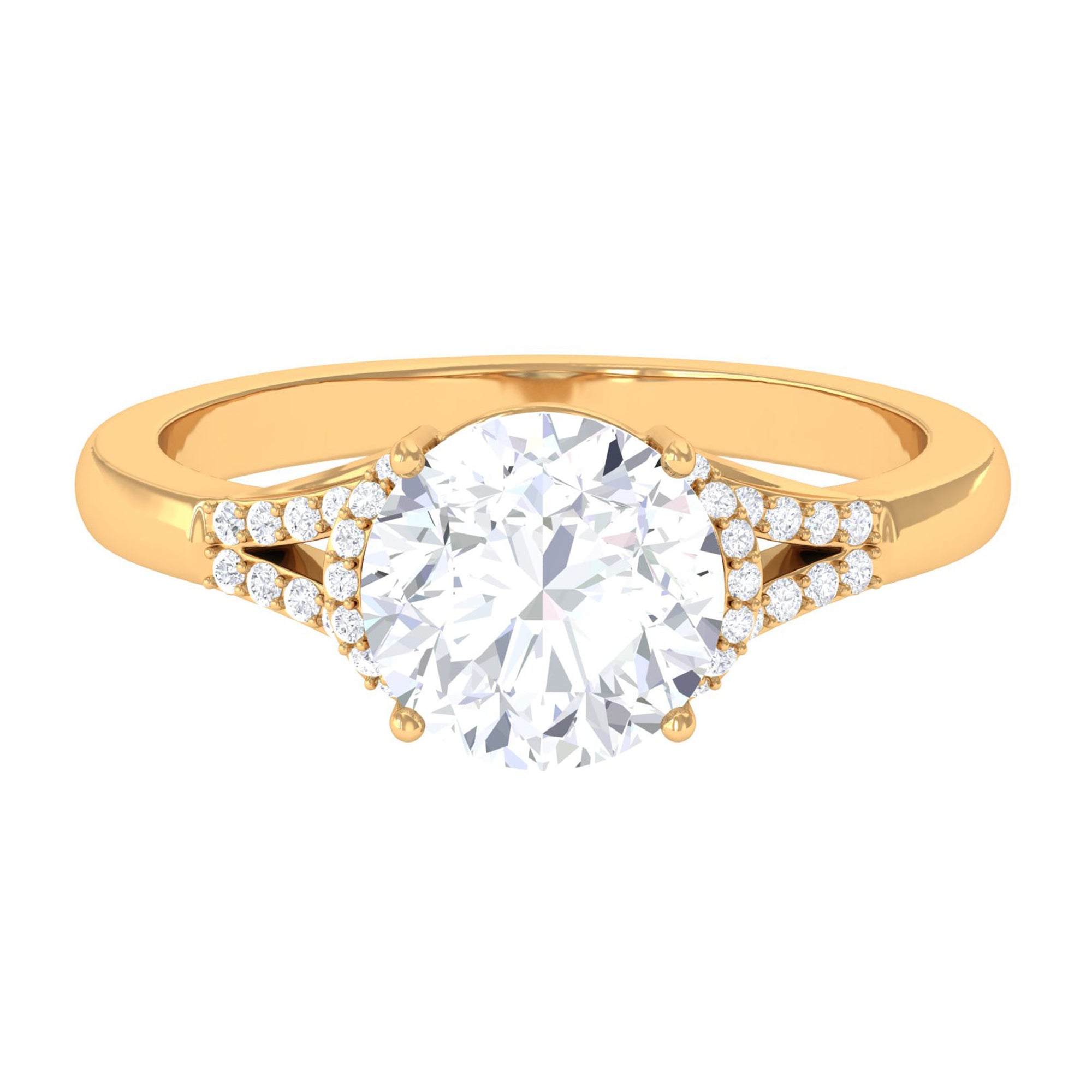 Round Shape Moissanite Classic Solitaire Engagement Ring D-VS1 8 MM - Sparkanite Jewels