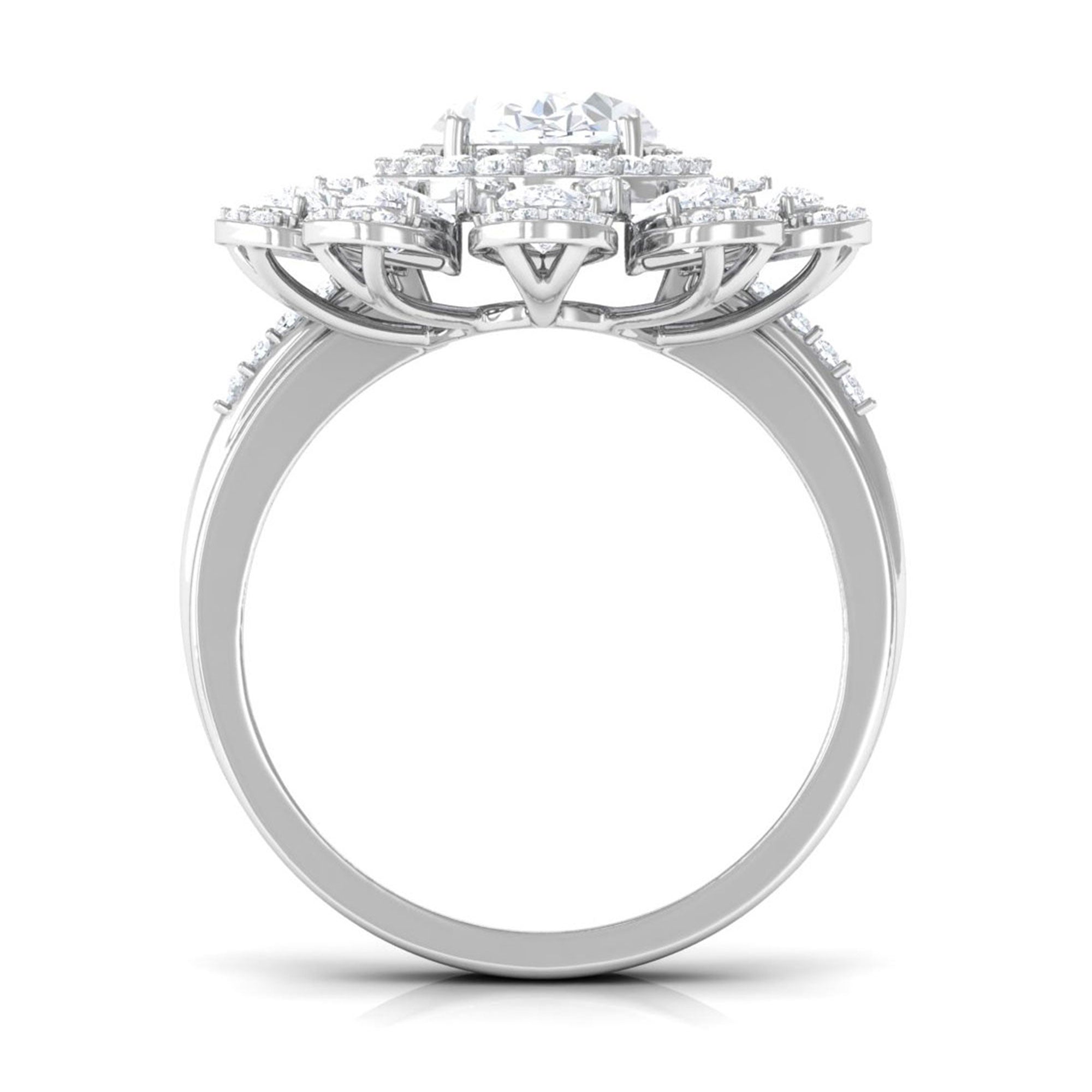 Sparkanite Jewels-Statement Moissanite Floral Inspired Engagement Ring