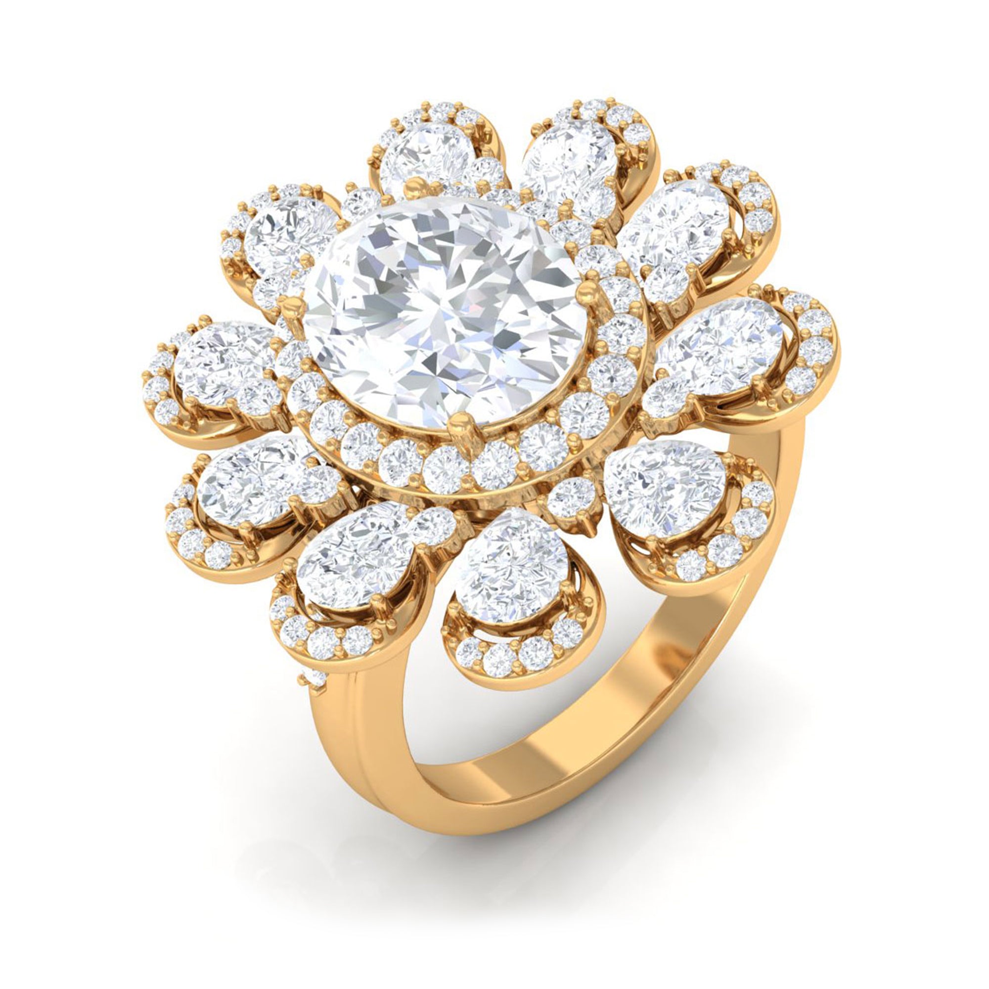 Sparkanite Jewels-Statement Moissanite Floral Inspired Engagement Ring