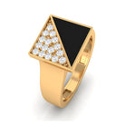 Certified Moissanite Engagement Ring with Black Enamel D-VS1 - Sparkanite Jewels