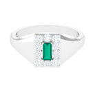 Sparkanite Jewels-Classic Moissanite and Emerald Ring for Men