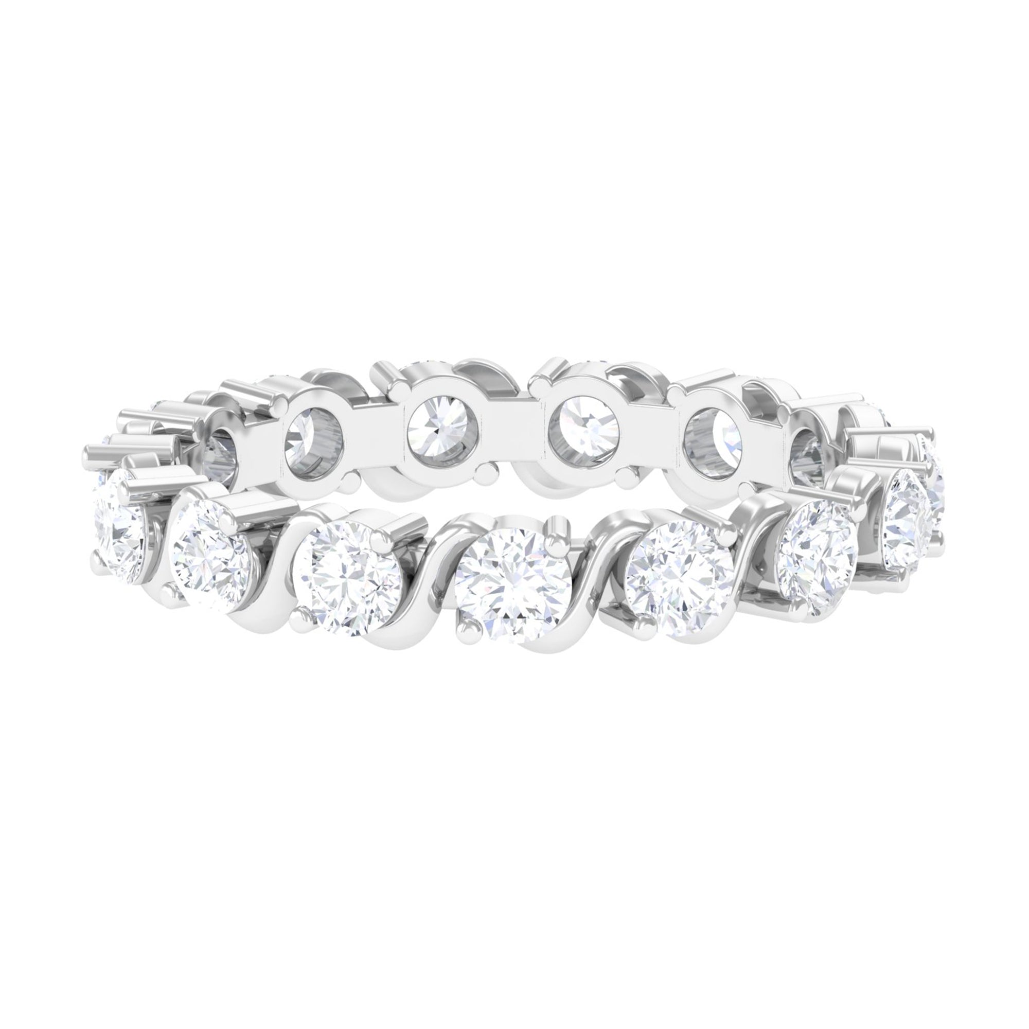 Minimal Moissanite Full Eternity Band Ring D-VS1 - Sparkanite Jewels