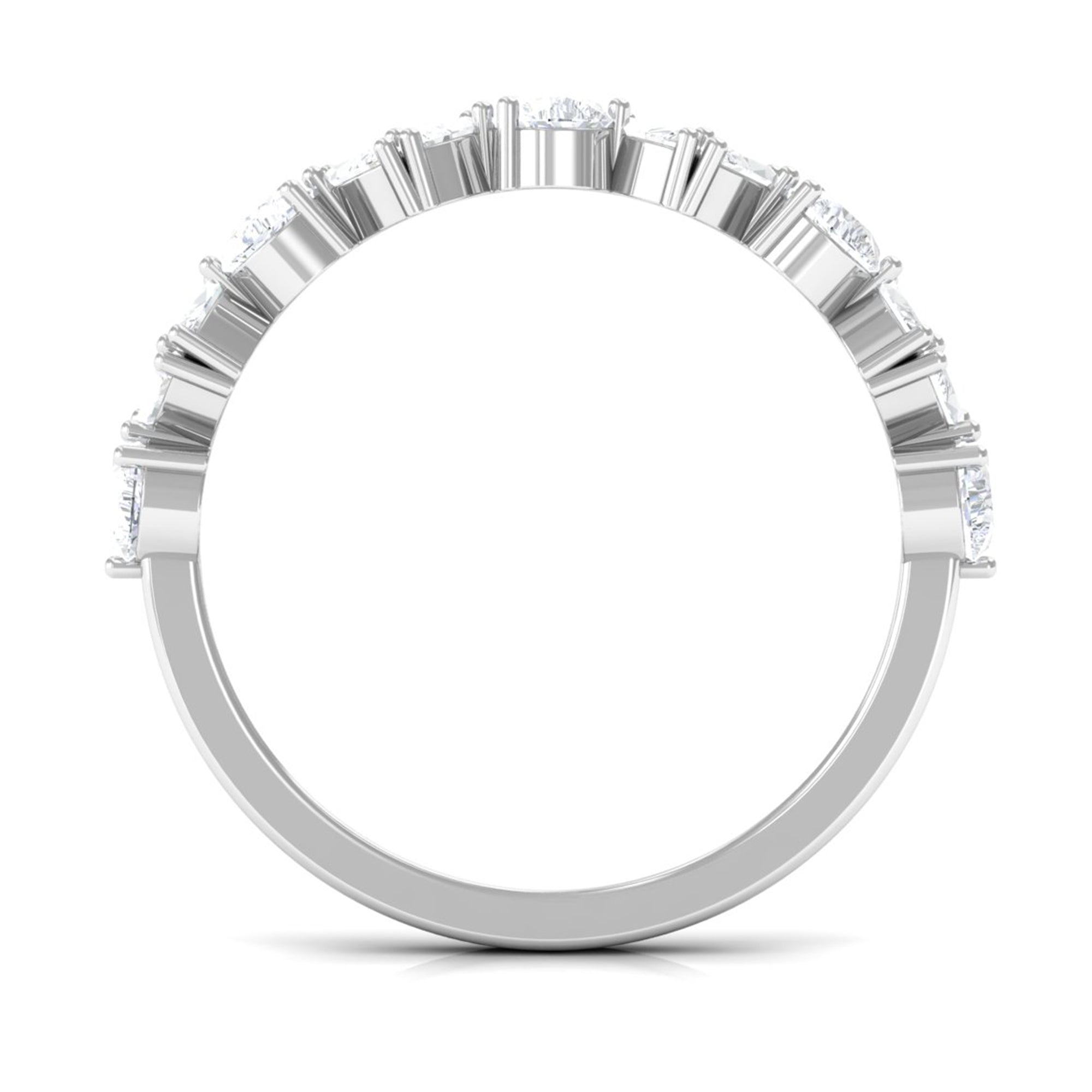 Minimal Half Eternity Ring with Certified Moissanite D-VS1 - Sparkanite Jewels