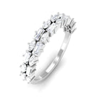 Certified Moissanite Minimal Half Eternity Ring D-VS1 - Sparkanite Jewels