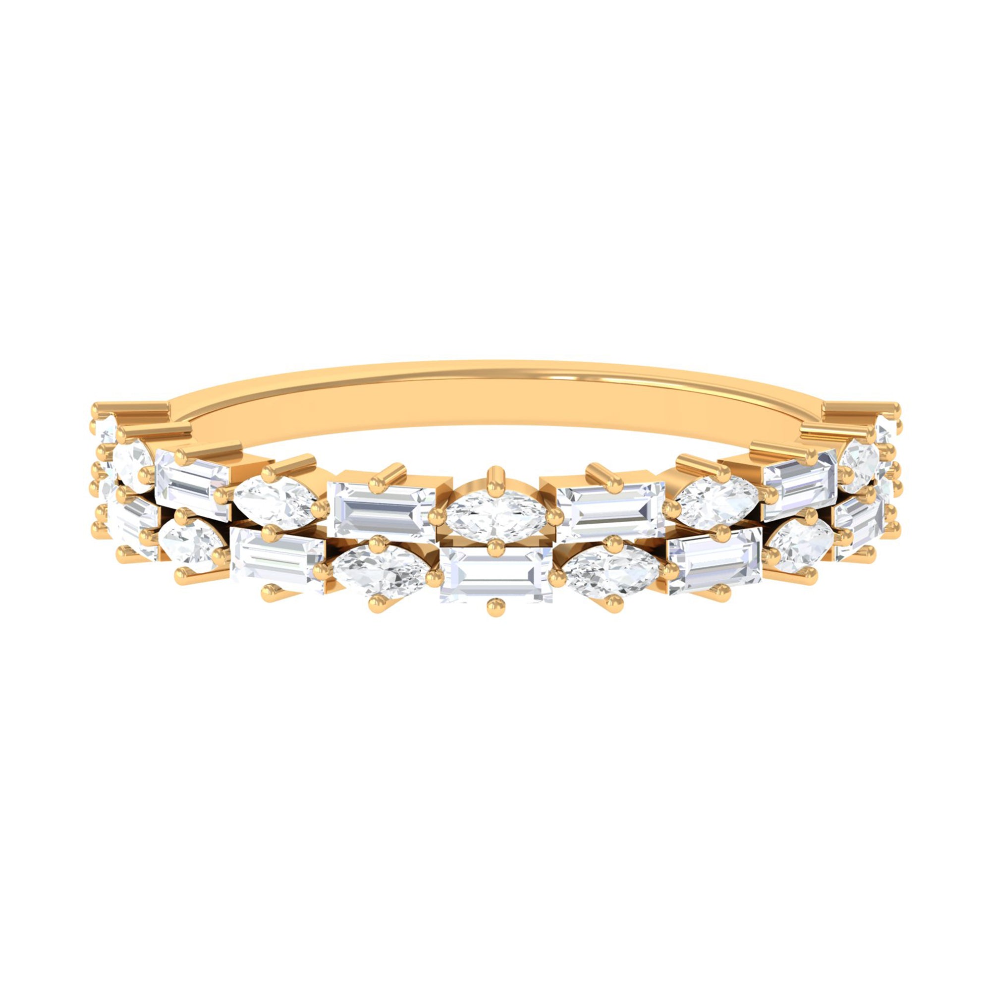 Certified Moissanite Minimal Half Eternity Ring D-VS1 - Sparkanite Jewels