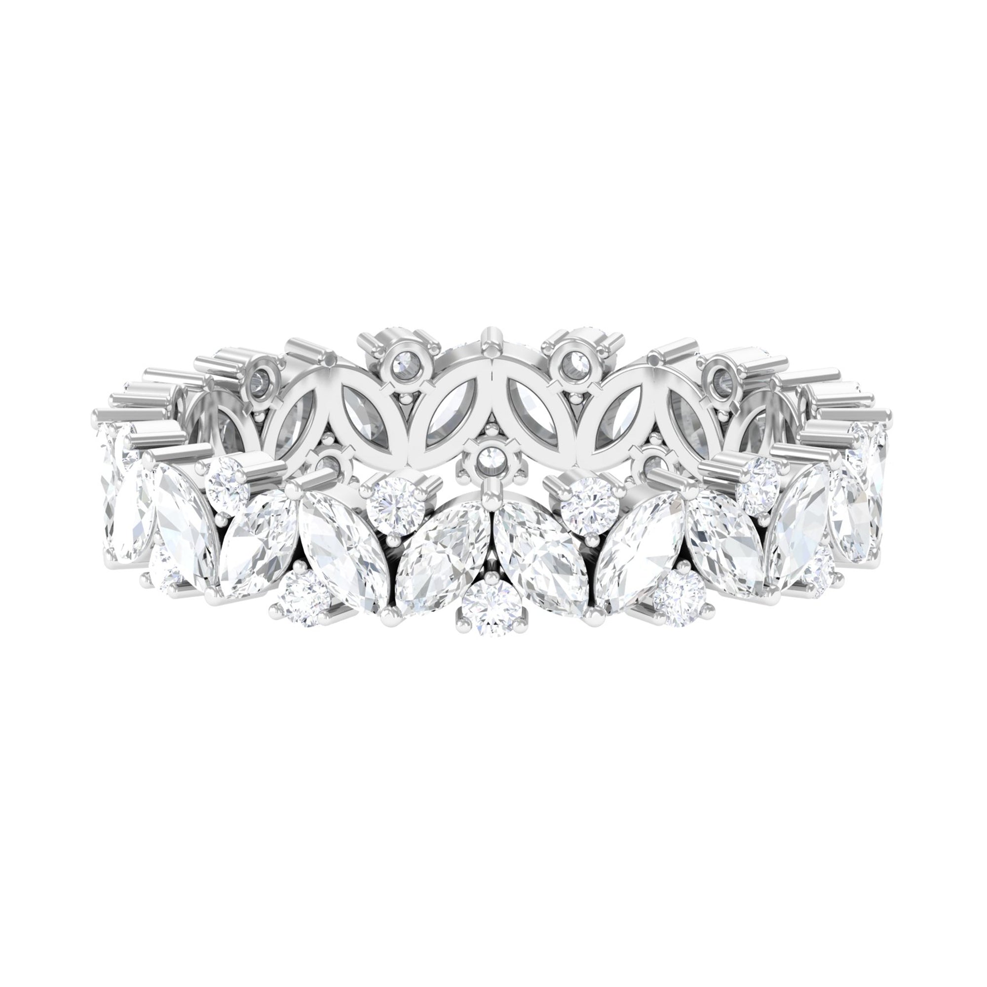 Classic Certified Moissanite Wedding Eternity Ring D-VS1 - Sparkanite Jewels