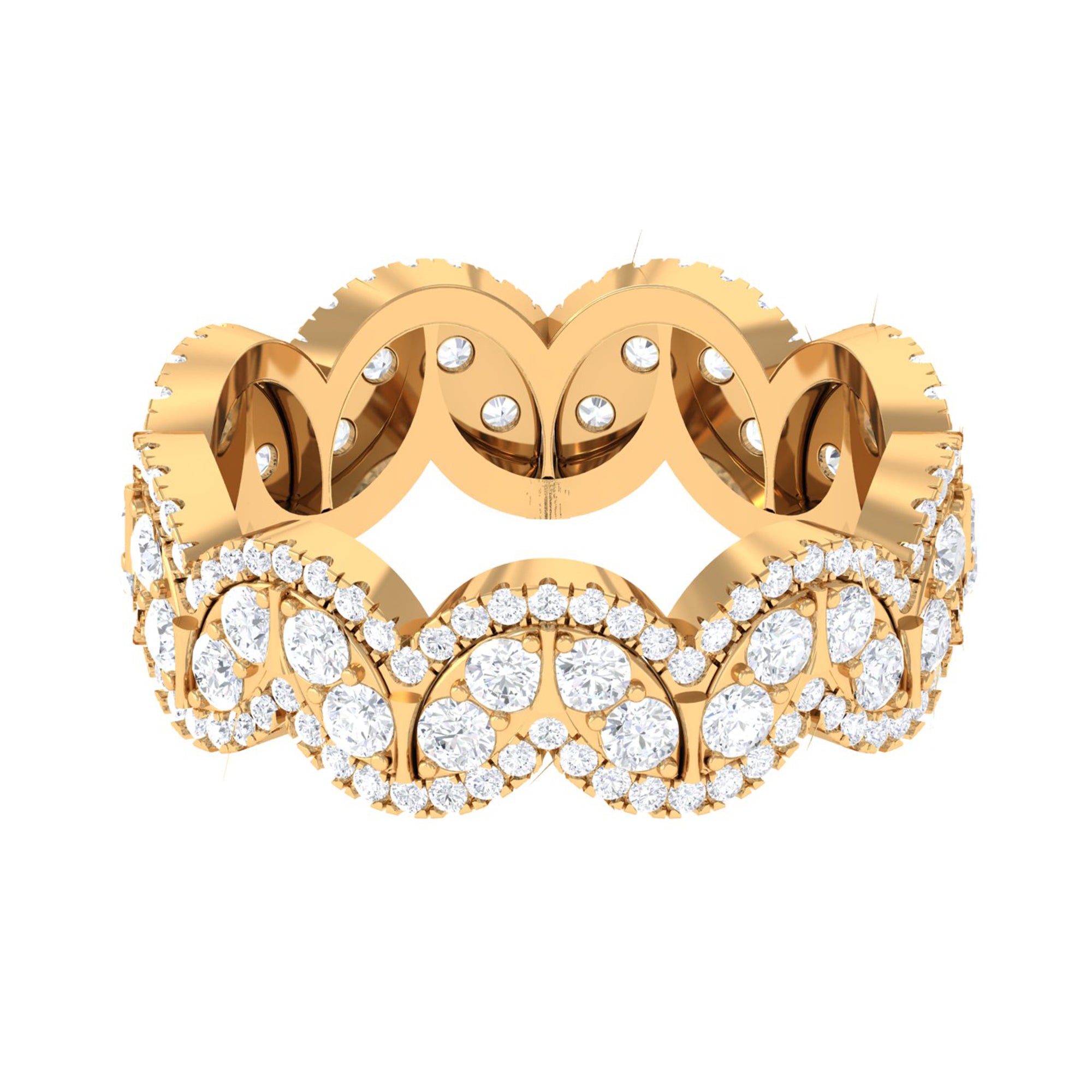 Vintage Inspired Full Eternity Ring with Certified Moissanite D-VS1 - Sparkanite Jewels