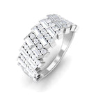 Certified Moissanite Statement Half Eternity Band Ring D-VS1 - Sparkanite Jewels