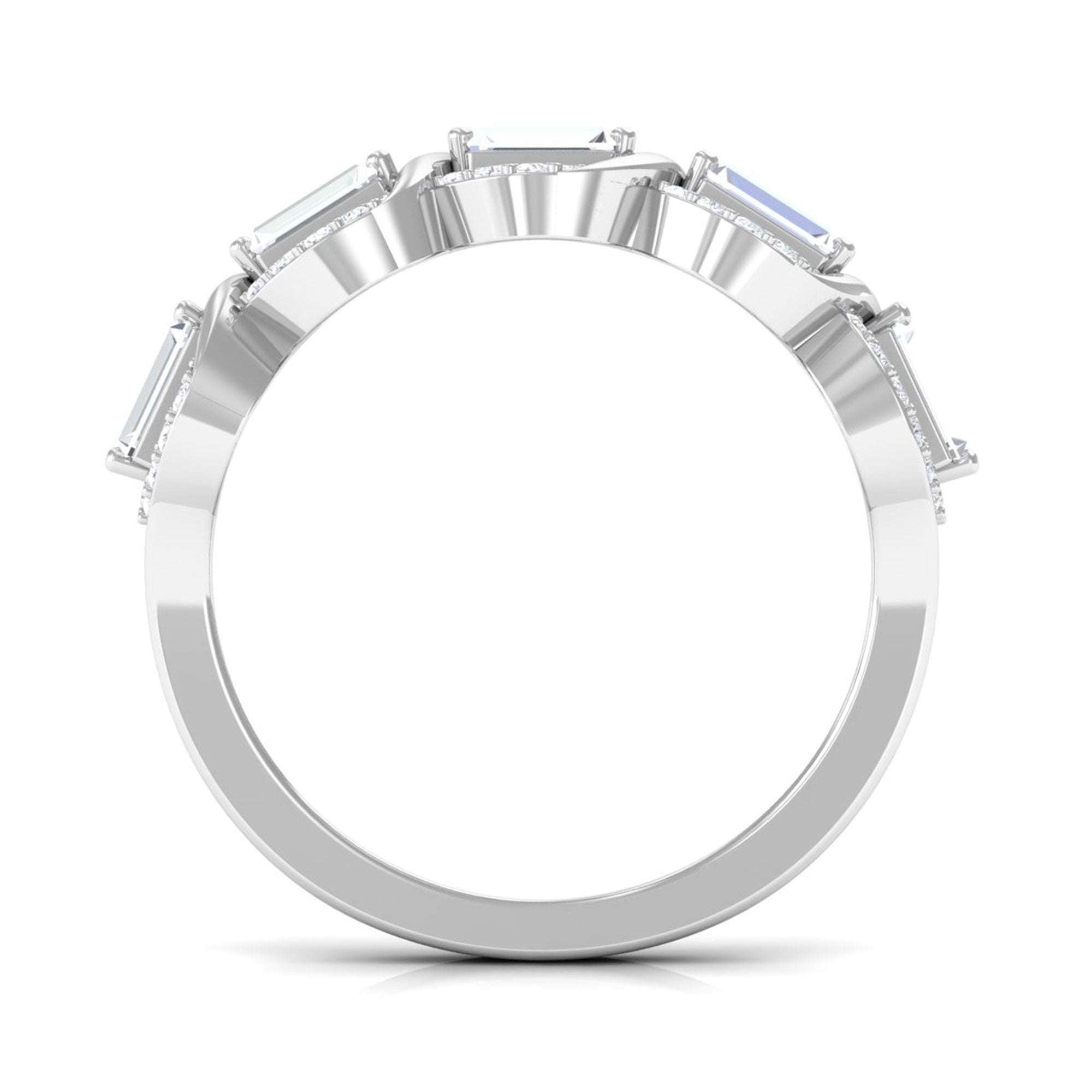 Sparkanite Jewels-Designer Half Eternity Anniversary Ring with Certified Moissanite