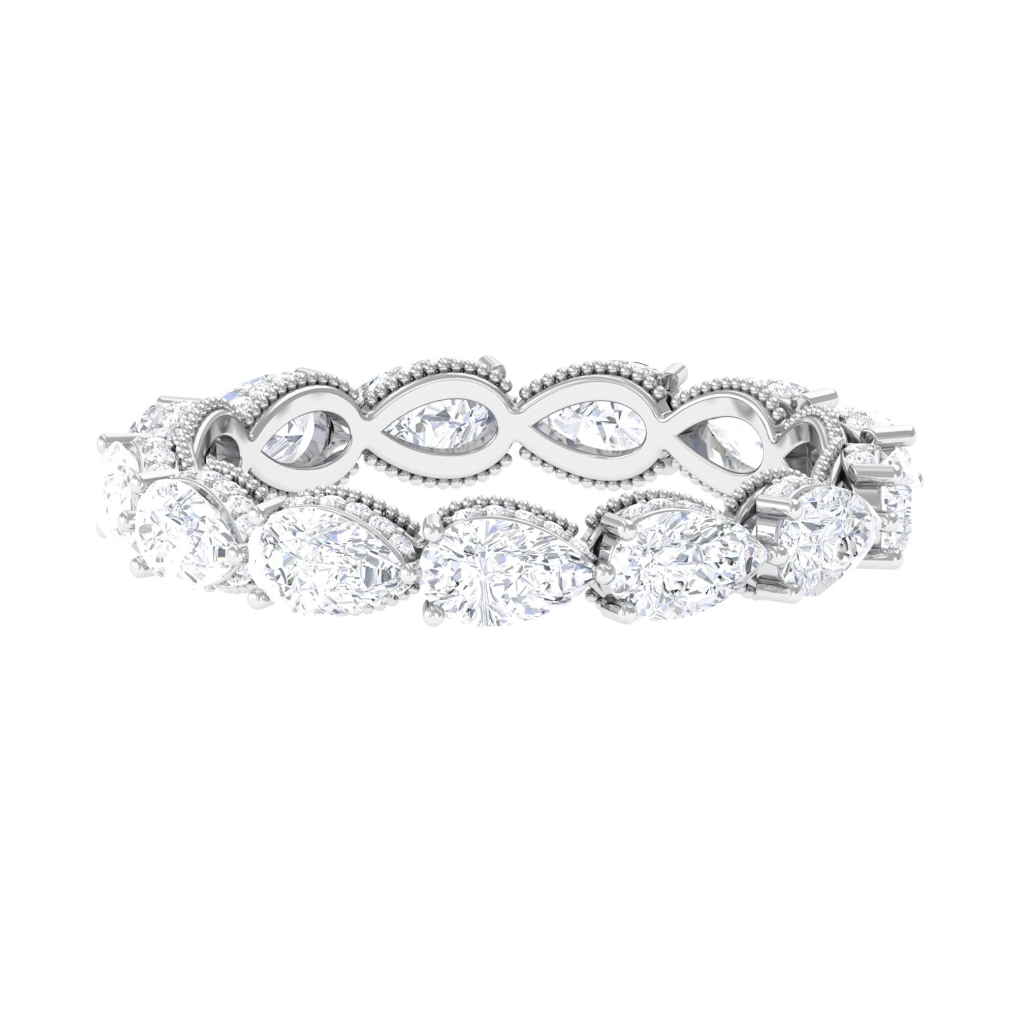 Certified Moissanite Statement Eternity Ring D-VS1 - Sparkanite Jewels