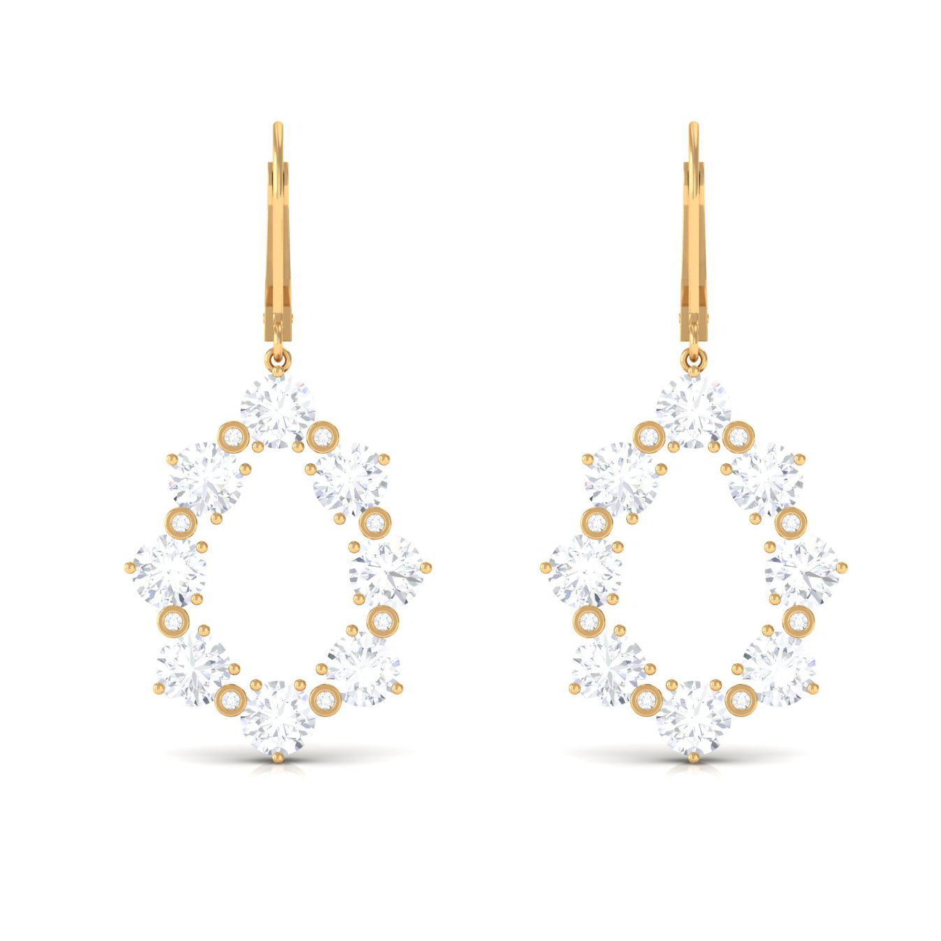 Minimal Moissanite Eternity Drop Earring D-VS1 - Sparkanite Jewels