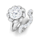 Classic Moissanite Flower Bridal Ring Set D-VS1 - Sparkanite Jewels