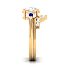 Moissanite Designer Bridal Ring Set with Blue Sapphire D-VS1 - Sparkanite Jewels